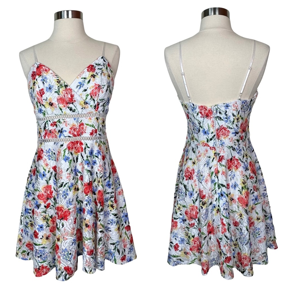 blue rain dress brand | Dresses | Blue Rain White Lace Floral Cutout Spring Summer Surplice Neckline Mini M Designed in LA colorgrp-51329 The 'Lucy' Dress in Size:31R